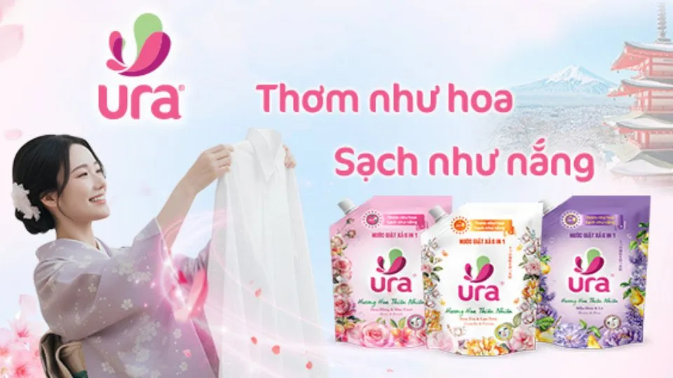 Chính thức ra mắt nước giặt xả Ura - Thơm như hoa, sạch như nắng